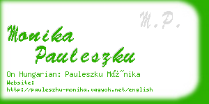 monika pauleszku business card